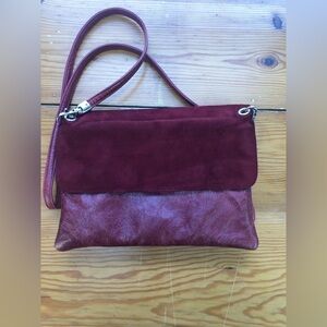 Due Fratelli red leather crossbody bag